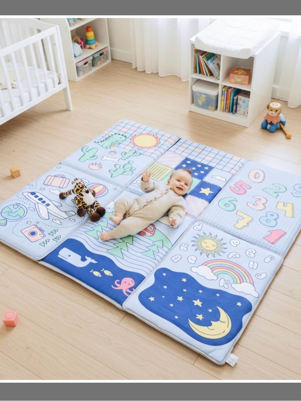 TODALE Foldable Baby Play Mat 50x50 Inch - Thick Padded Floor Mat